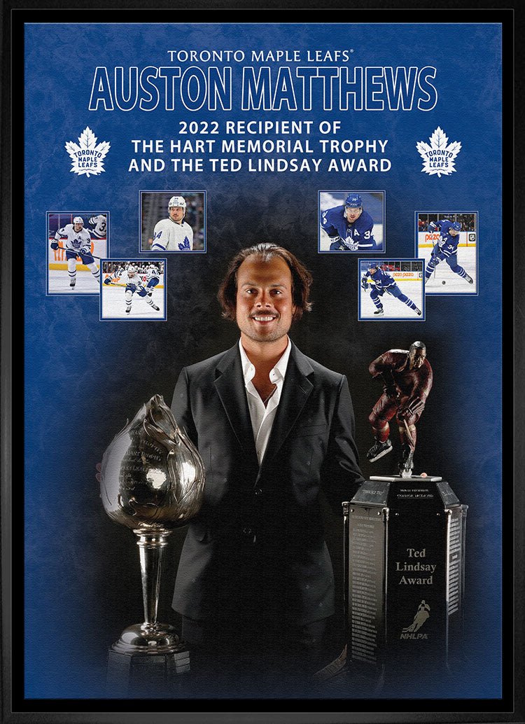 Auston Matthews Framed Toronto Maple Leafs 20x29 2022 Trophy Collage Canvas - Jack Righteous
