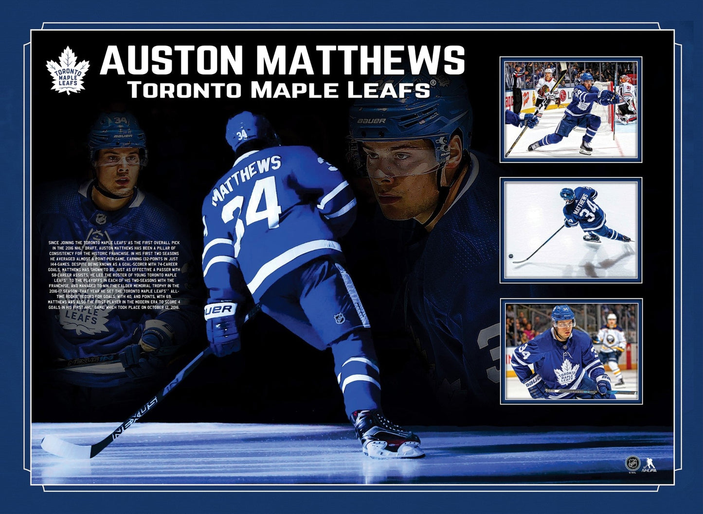 Auston Matthews Toronto Maple Leafs Framed Photo Collage - Jack Righteous