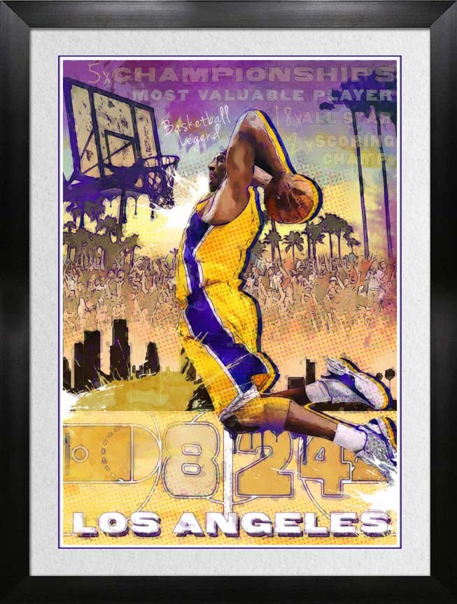 Basketball Los Angeles Tribute Framed Print - Jack Righteous