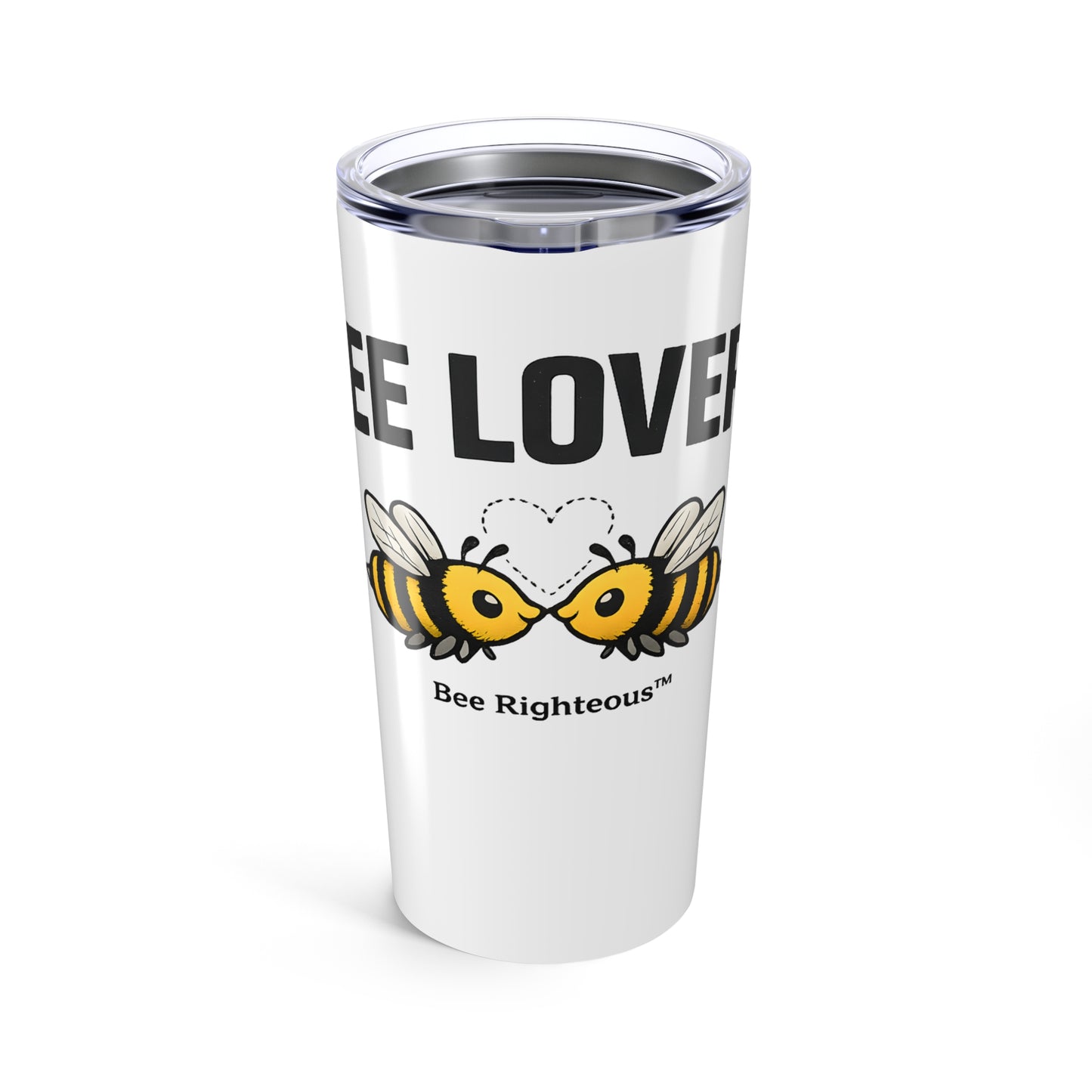 Bee Righteous 20oz insulated bee-themed travel tumbler, product view 1