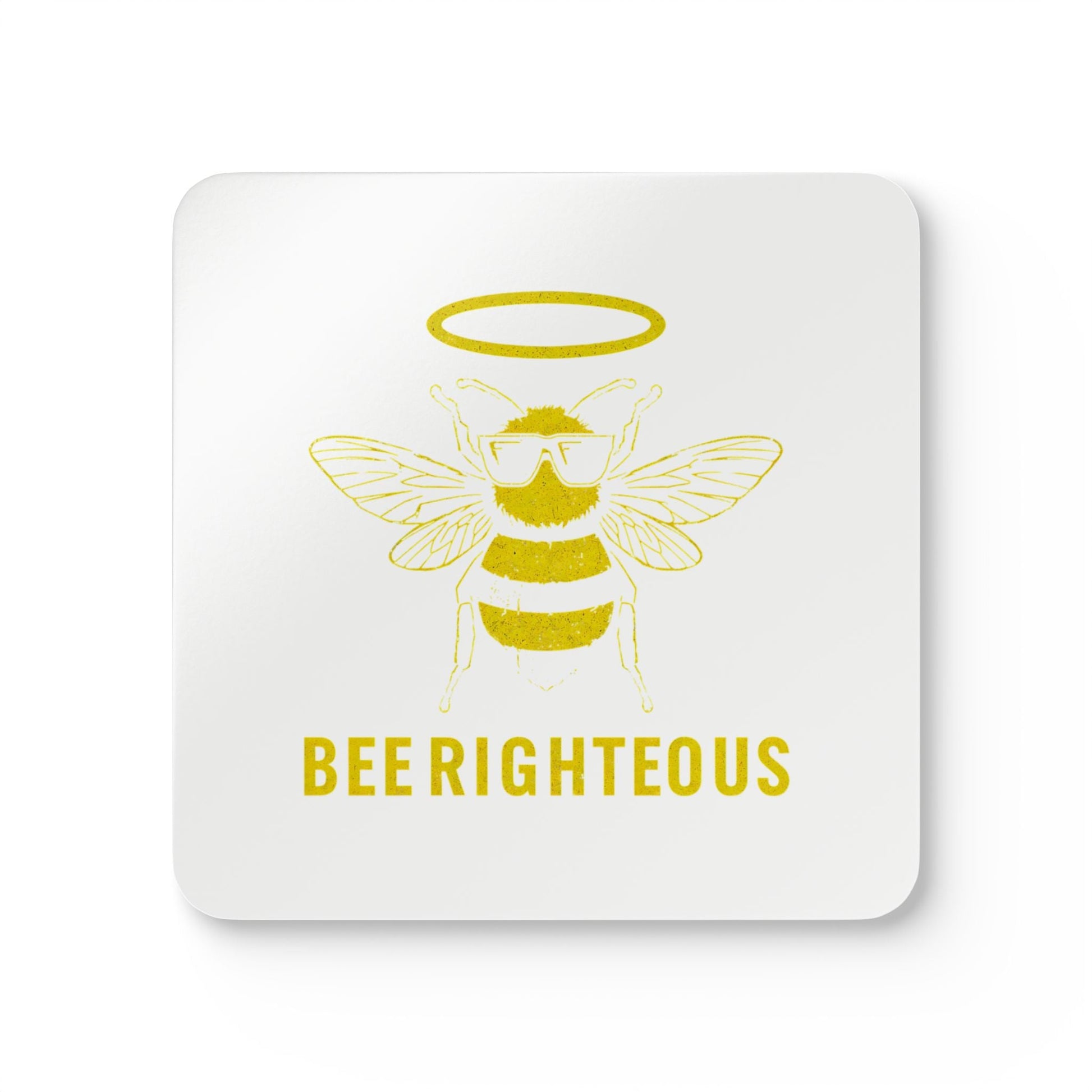 Bee Righteous Coaster Set | Cute Bee Decor, Kitchen Accessory, Gift for Bee Lovers, Eco - Friendly Home Decor, Housewarming Gift - Jack Righteous