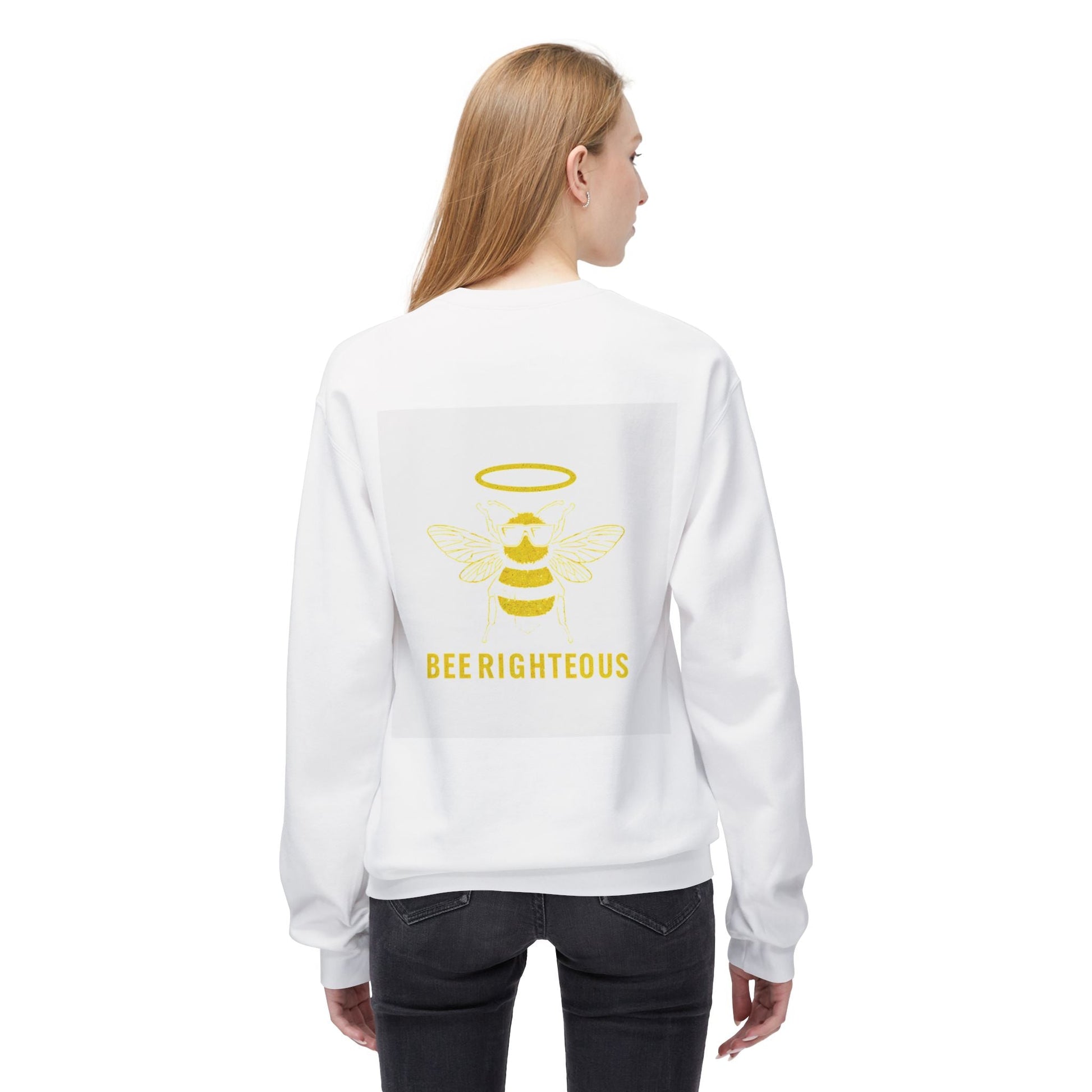 Bee Righteous Crewneck Sweatshirt - Cozy Unisex Fleece Top, Gift for Bee Lovers, Cute Bee Apparel, Comfortable Sweatshirt - Jack Righteous