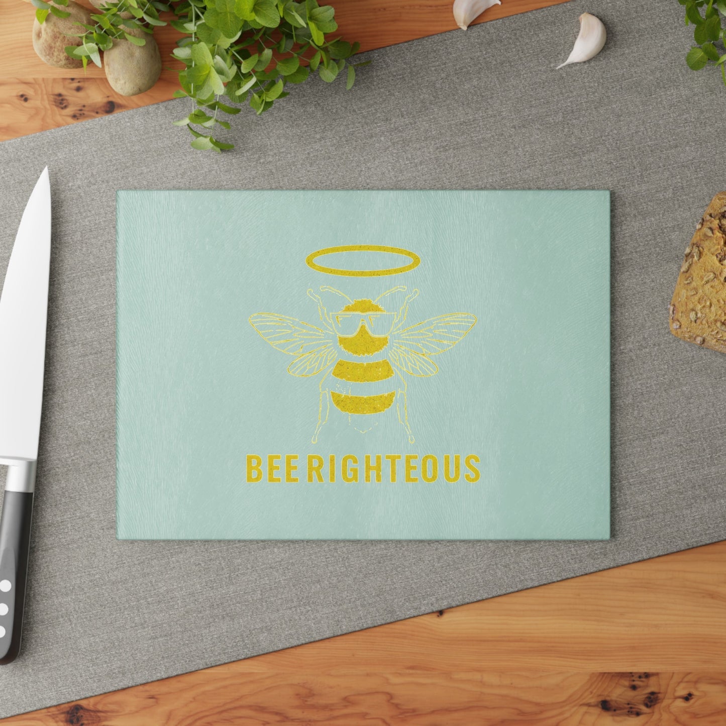 Bee Righteous Glass Cutting Board - Eco - Friendly Kitchen Decor, Unique Gift for Home Chefs, Bee Lovers, Housewarming, Kitchen Essentials - Jack Righteous