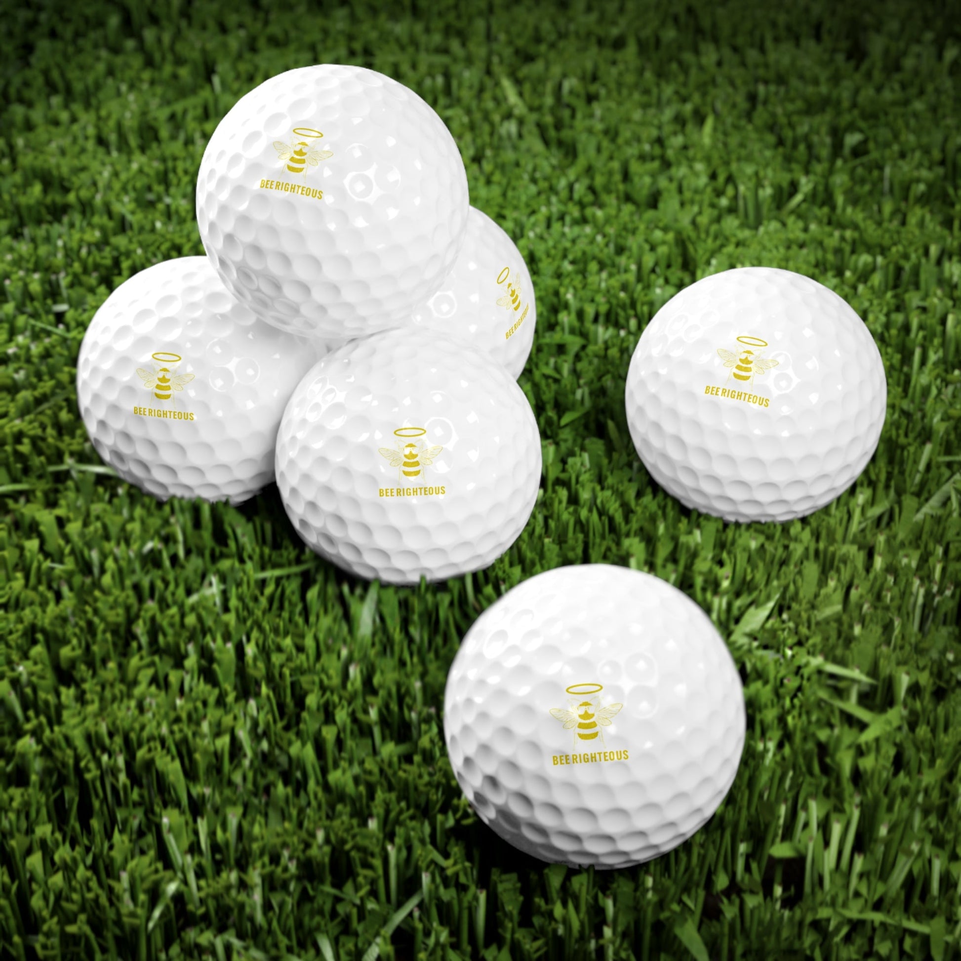 Bee Righteous Golf Balls, 6 - Pack, Funny Golf Gifts, Golf Accessories, Great for Father's Day, Gifts for Golf Lovers, Unique Design [...] - Jack Righteous