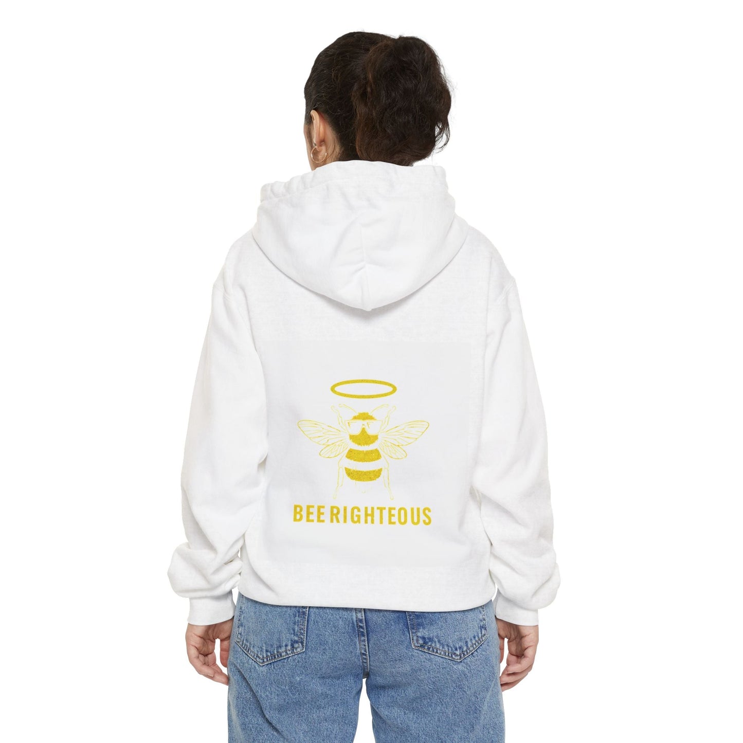 Bee Righteous Hoodie | Inspirational Unisex Garment - Dyed Hoodie, Gift for Nature Lovers, Eco - friendly Apparel, Spiritual Wear, Cozy [...] - Jack Righteous