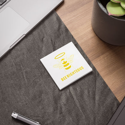 Bee - righteous Note Pads, Cute Sticky Notes, Gift for Teachers, Bee Lovers, Inspirational Office Supplies - Jack Righteous