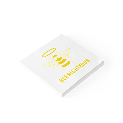 Bee - righteous Note Pads, Cute Sticky Notes, Gift for Teachers, Bee Lovers, Inspirational Office Supplies - Jack Righteous