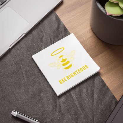 Bee - righteous Note Pads, Cute Sticky Notes, Gift for Teachers, Bee Lovers, Inspirational Office Supplies - Jack Righteous