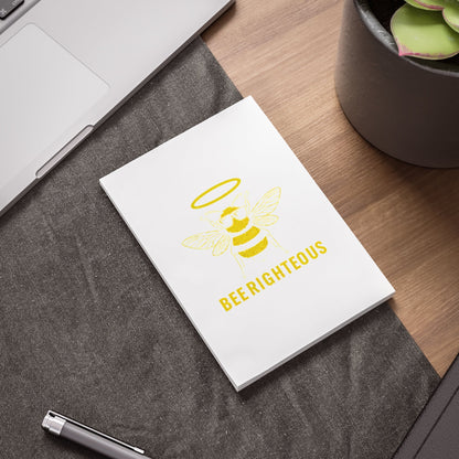 Bee - righteous Note Pads, Cute Sticky Notes, Gift for Teachers, Bee Lovers, Inspirational Office Supplies - Jack Righteous