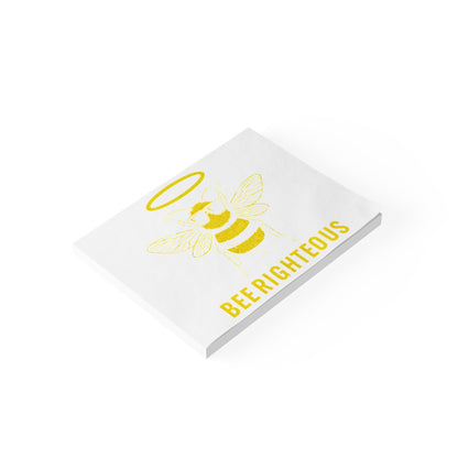 Bee - righteous Note Pads, Cute Sticky Notes, Gift for Teachers, Bee Lovers, Inspirational Office Supplies - Jack Righteous
