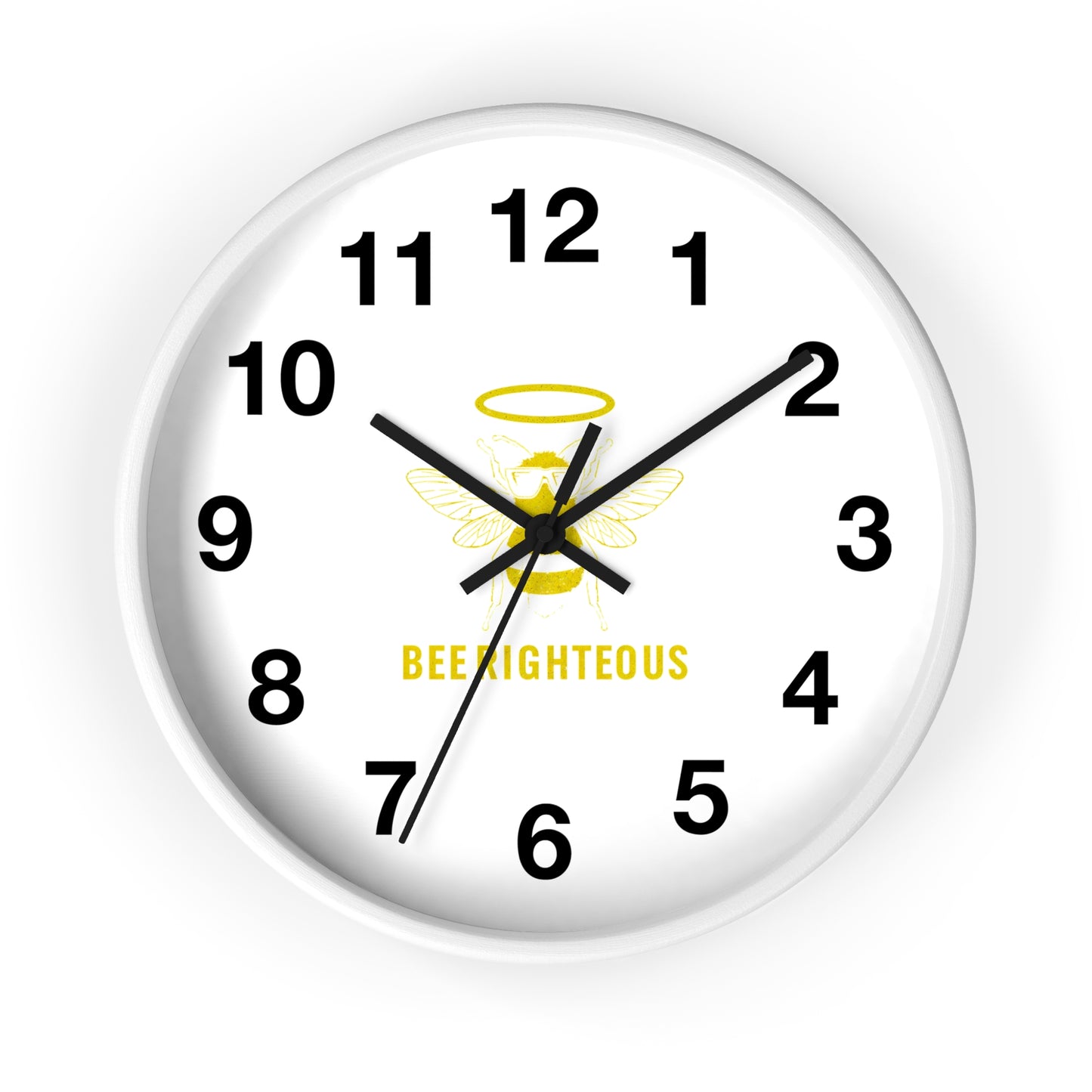 Bee Righteous inspirational wall clock, product view 3