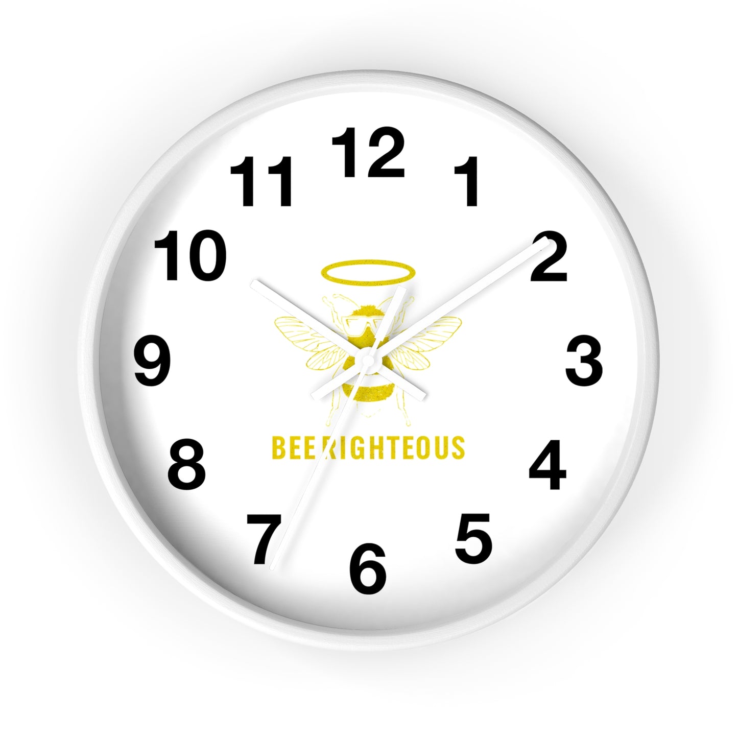 Bee Righteous inspirational wall clock, product view 4