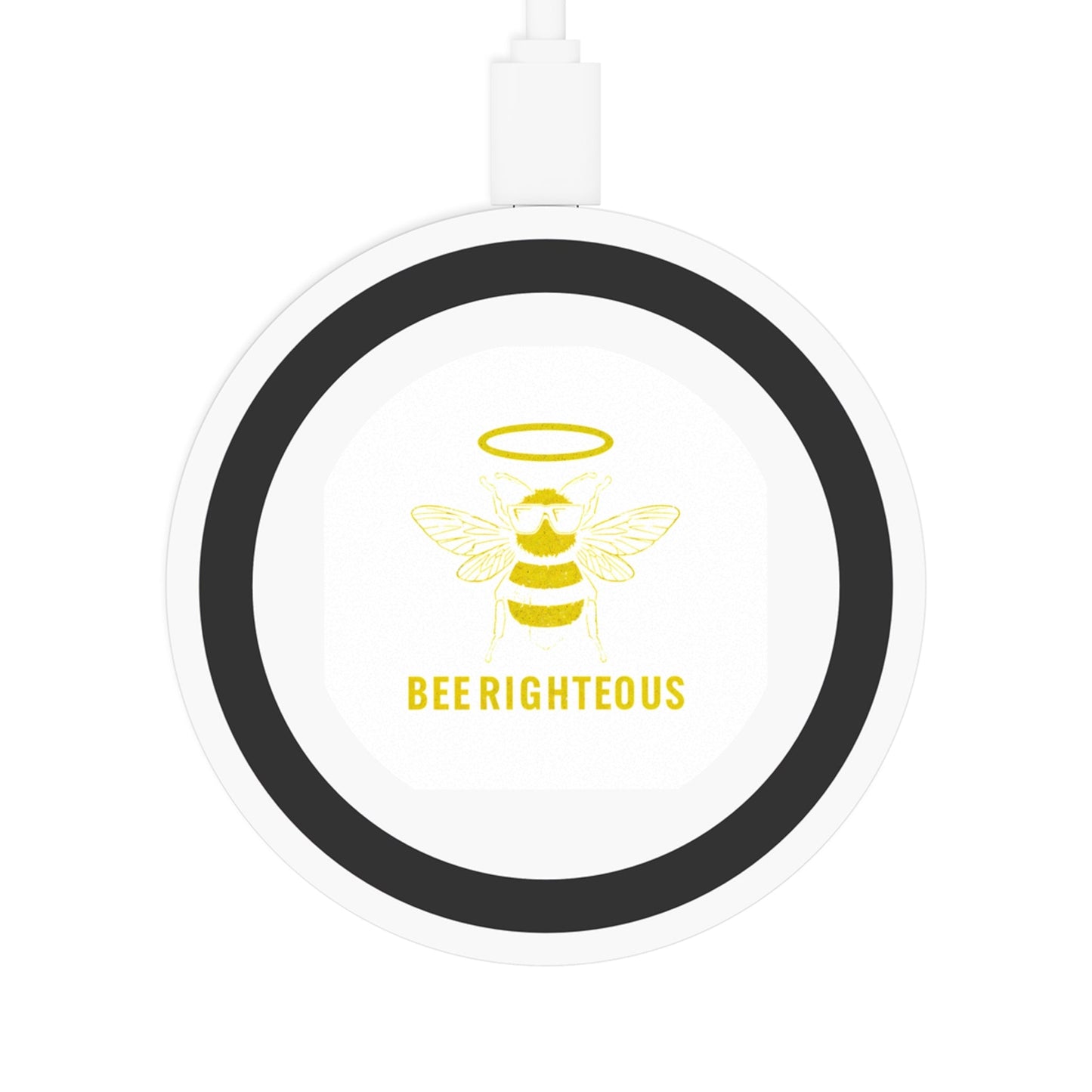 Bee Righteous Wireless Charging Pad - Cute Bee Design, Eco - Friendly Tech Gift, Perfect for Home & Office, Unique Gift for Bee Lovers - Jack Righteous