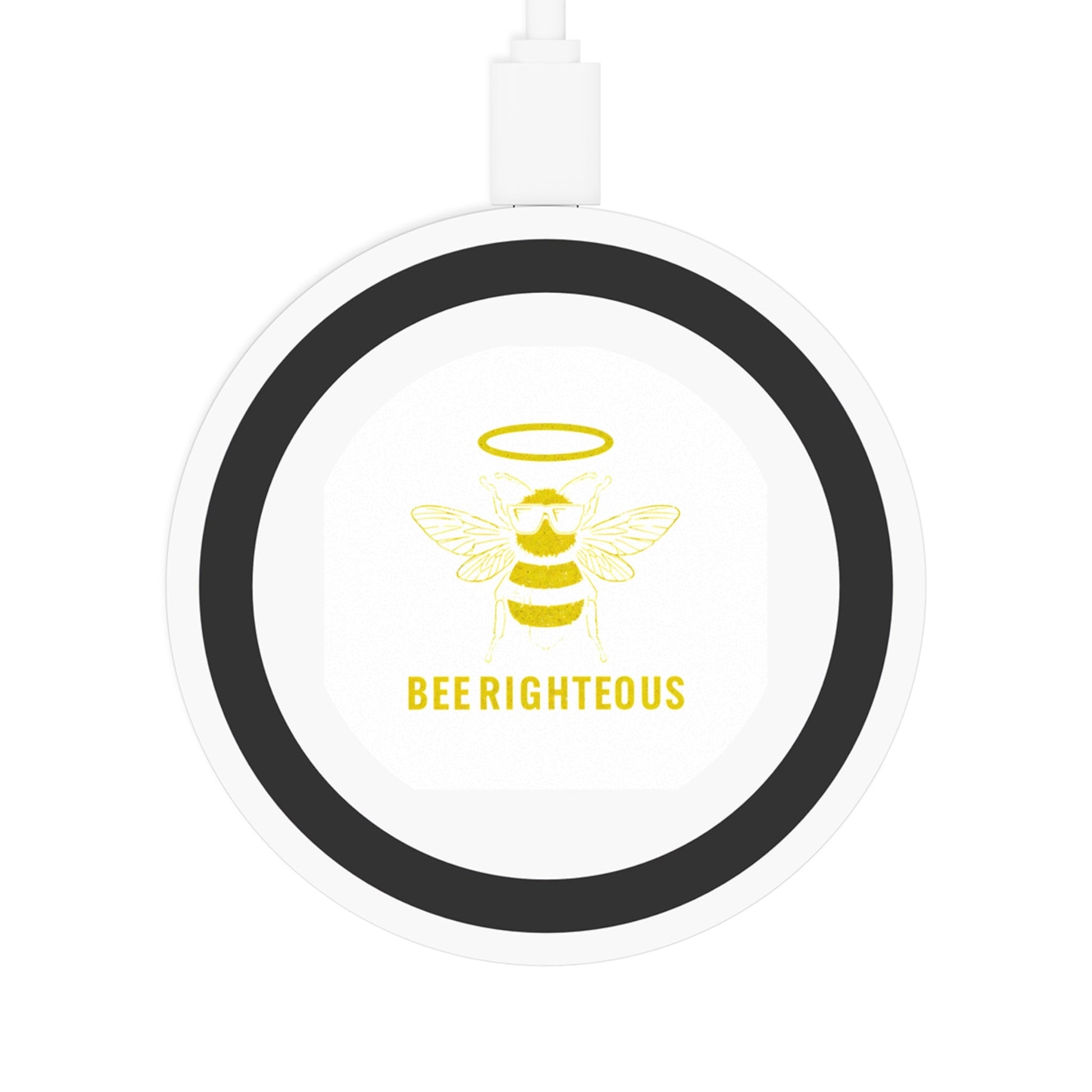 Bee Righteous Wireless Charging Pad - Cute Bee Design, Eco - Friendly Tech Gift, Perfect for Home & Office, Unique Gift for Bee Lovers - Jack Righteous