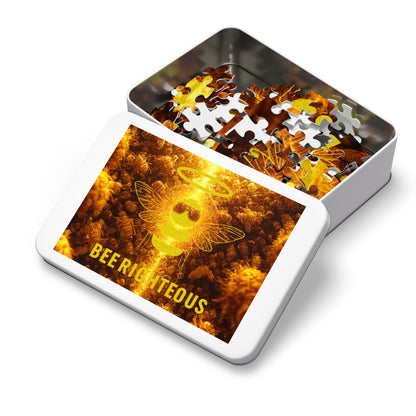 Bee-themed Jigsaw Puzzle in Tin - Fun Gift for Puzzle Fans, Unique Home Decor - Jack Righteous