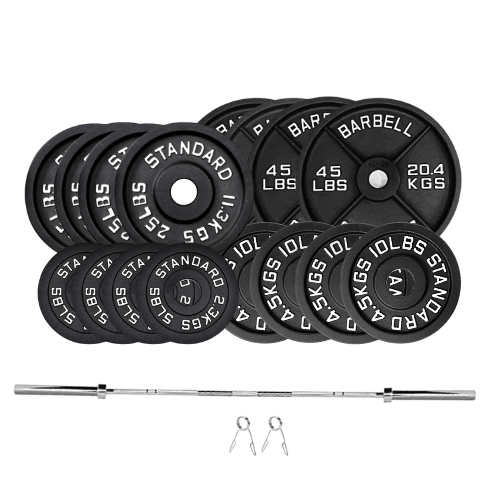 Bench Press Stack with Squat Rack, Weight Plates and Barbell Bar - Jack Righteous