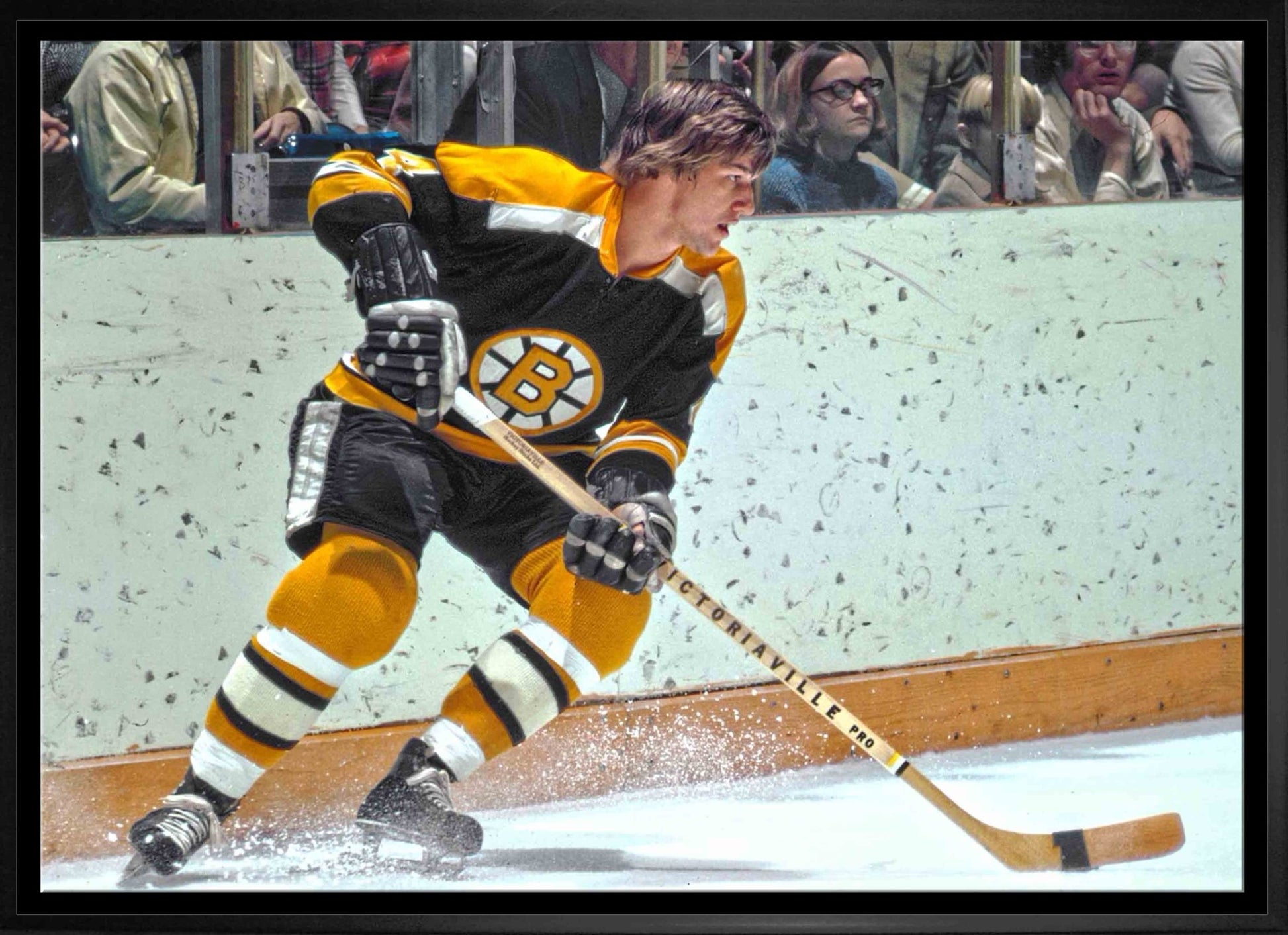 Bobby Orr Boston Bruins Framed 20x29 Skating Black Jersey Canvas - Jack Righteous