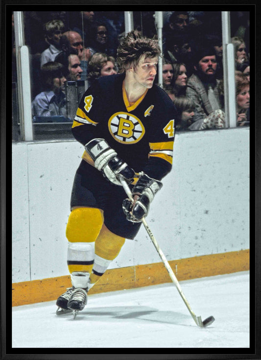 Bobby Orr Boston Bruins Framed 20x29 Skating With Puck Canvas - Jack Righteous