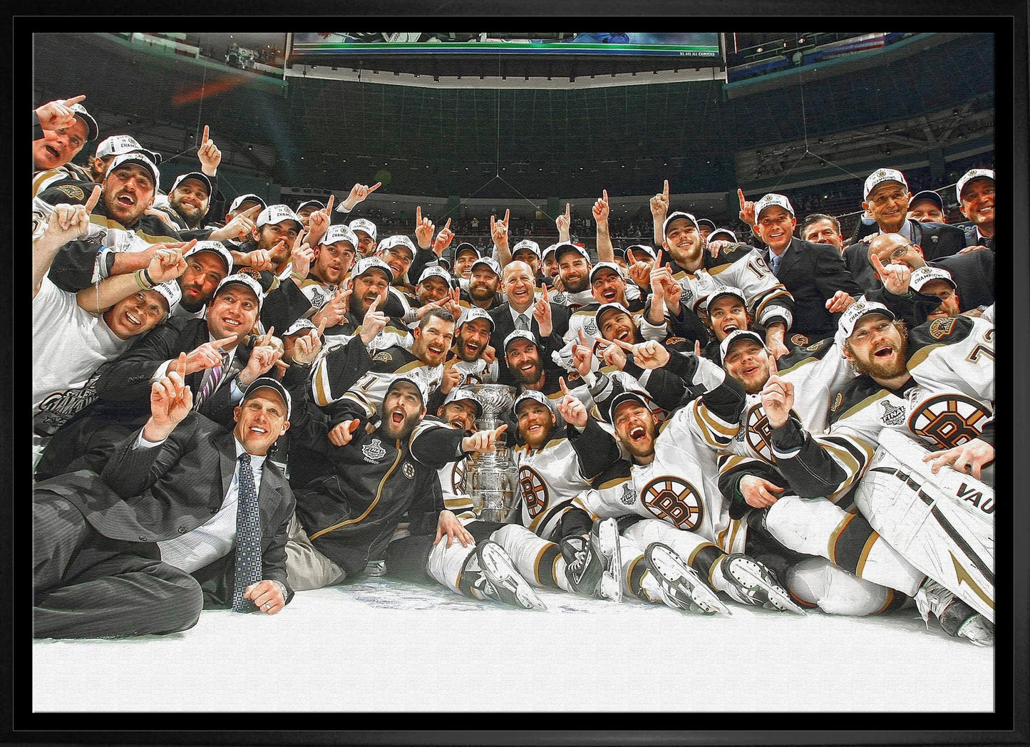 Boston Bruins 20x29 Framed Canvas 2011 Stanley Cup - Jack Righteous