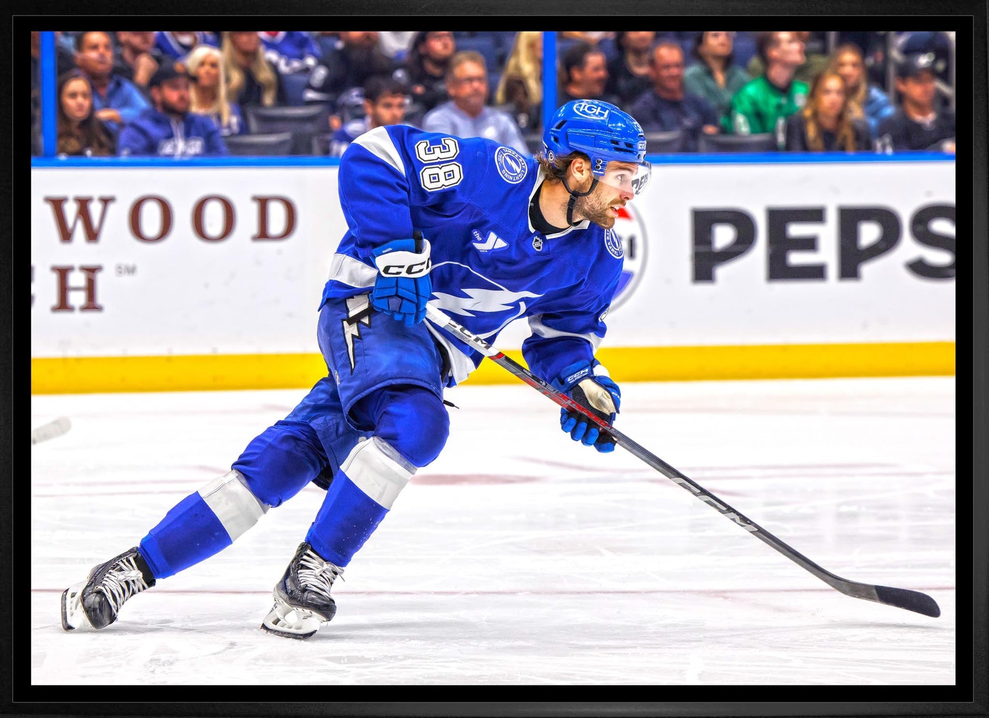 Brandon Hagel 20x29 Framed Canvas Tampa Bay Lightning - Jack Righteous