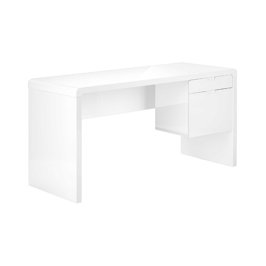 Bureau d'ordinateur moderne blanc avec tiroir - Monarch (I7581) - Jack Righteous