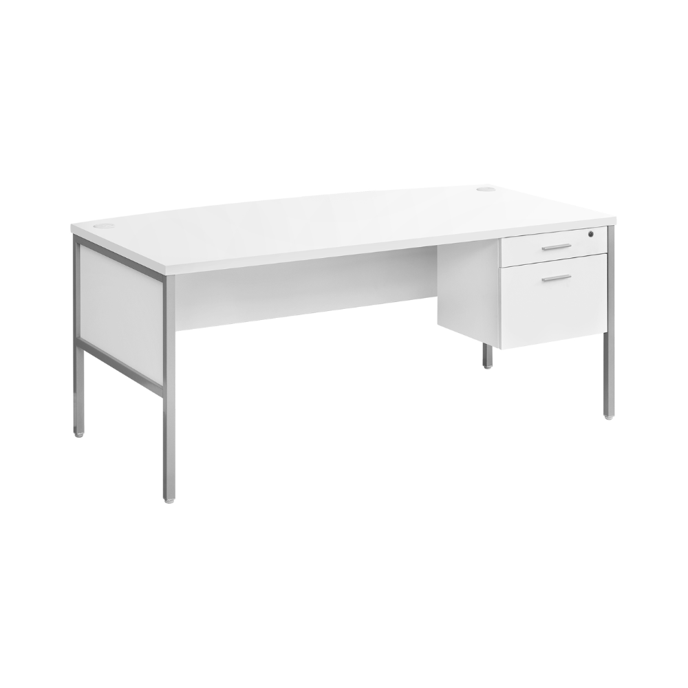 Bureau d'ordinateur moderne de couleur blanc et argent - Monarch (I7725) - Jack Righteous