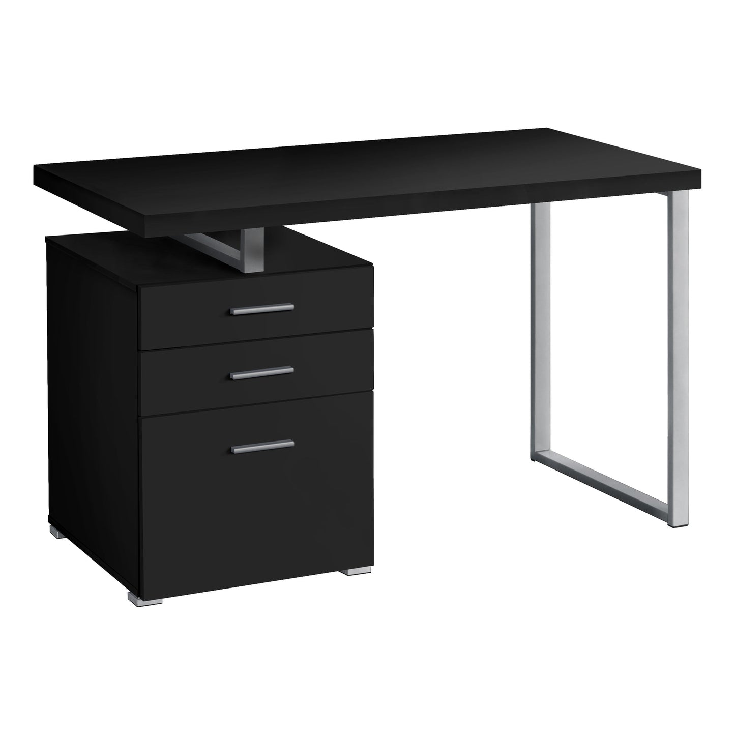 Bureau d'ordinateur moderne de couleur noir et gris métallique (I 7649) - Jack Righteous