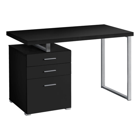 Bureau d'ordinateur moderne de couleur noir et gris métallique (I 7649) - Jack Righteous