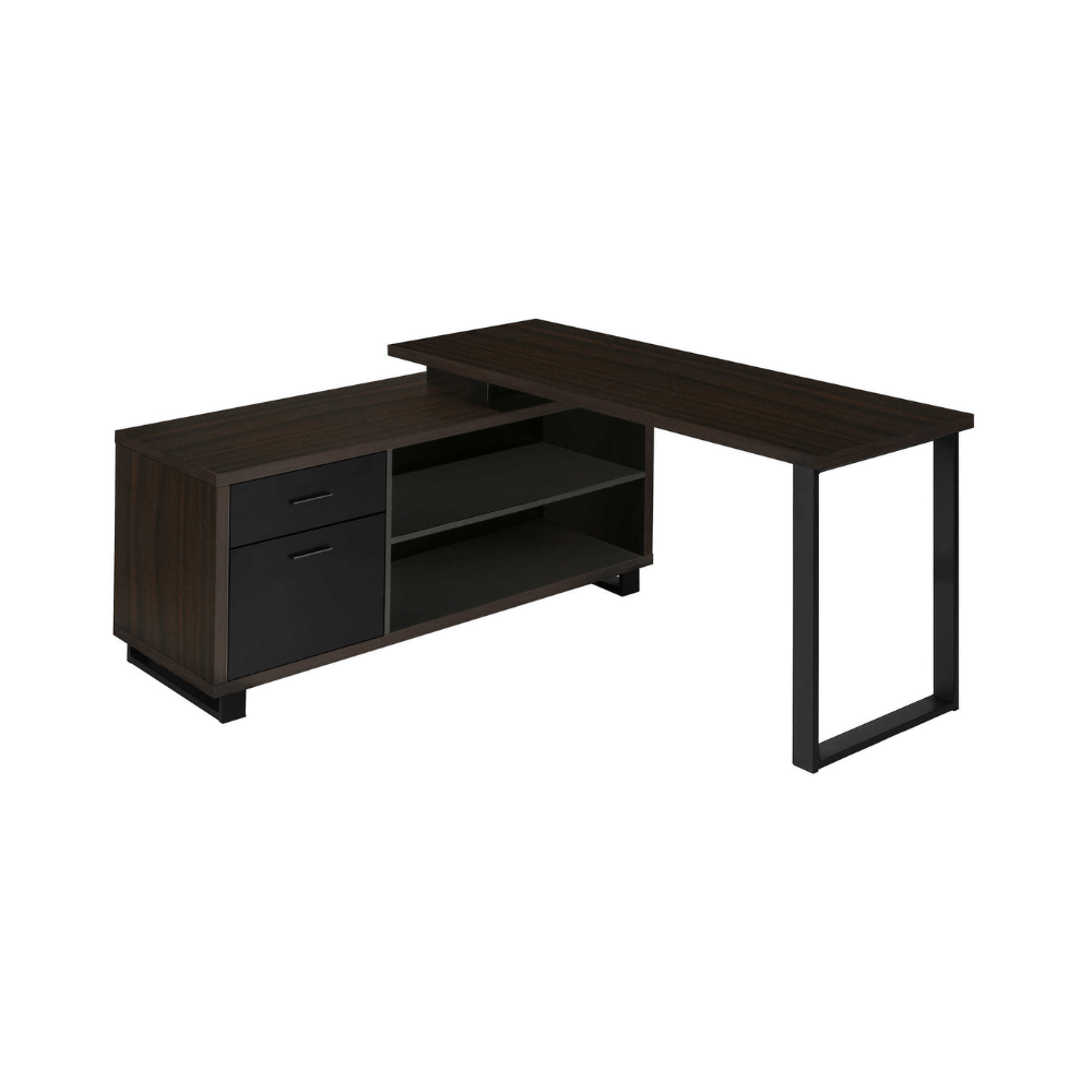Bureau d'ordinateur moderne en coin, espresso - Monarch (I7710) - Jack Righteous