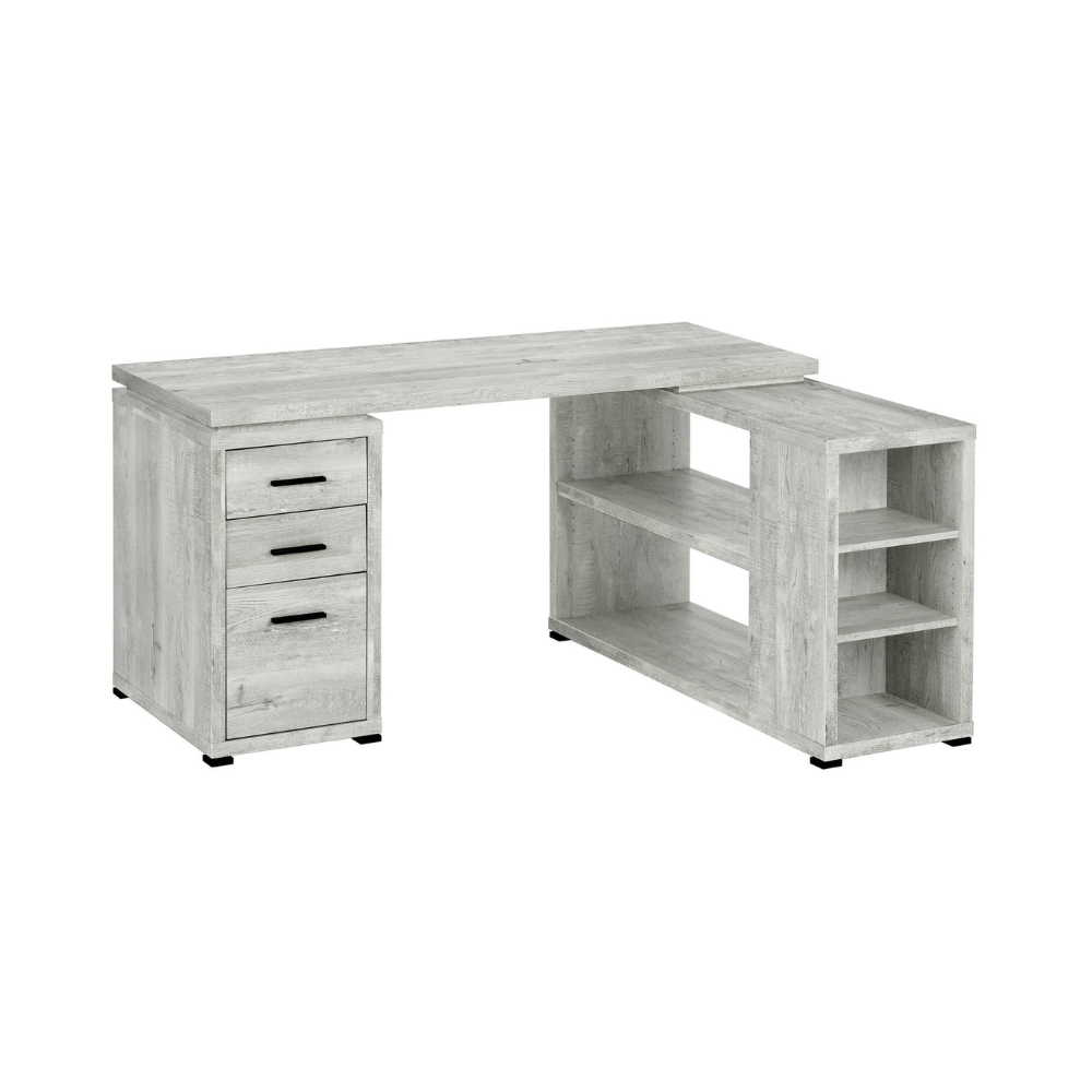 Bureau d'ordinateur moderne en coin, faux bois gris - Monarch (I7421) - Jack Righteous