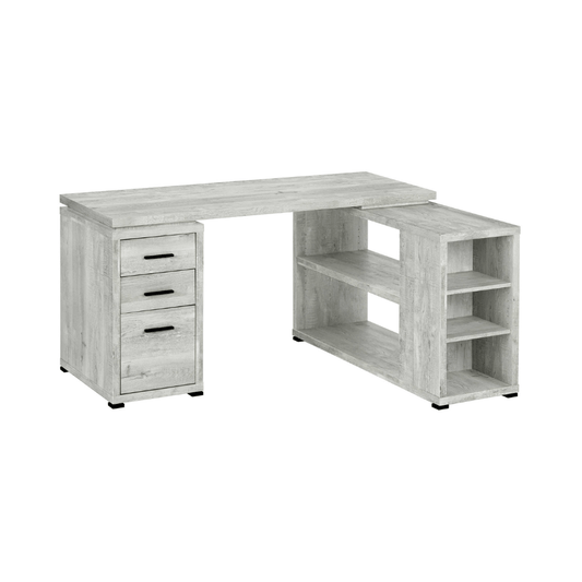 Bureau d'ordinateur moderne en coin, faux bois gris - Monarch (I7421) - Jack Righteous