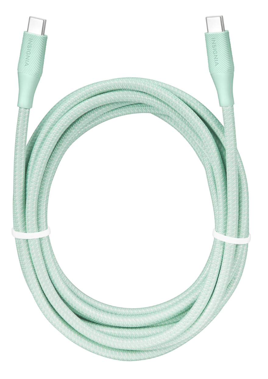 Câble tissé USB - C à USB - C de 3 m (9,8 pi) d'Insignia (NS - MCCC10GR22 - C) Vert - Jack Righteous