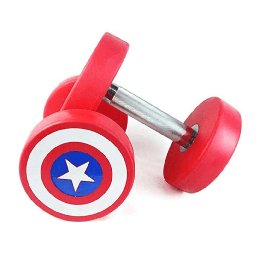 Captain America Round Dumbbells 10 to 50 LB Set - Jack Righteous