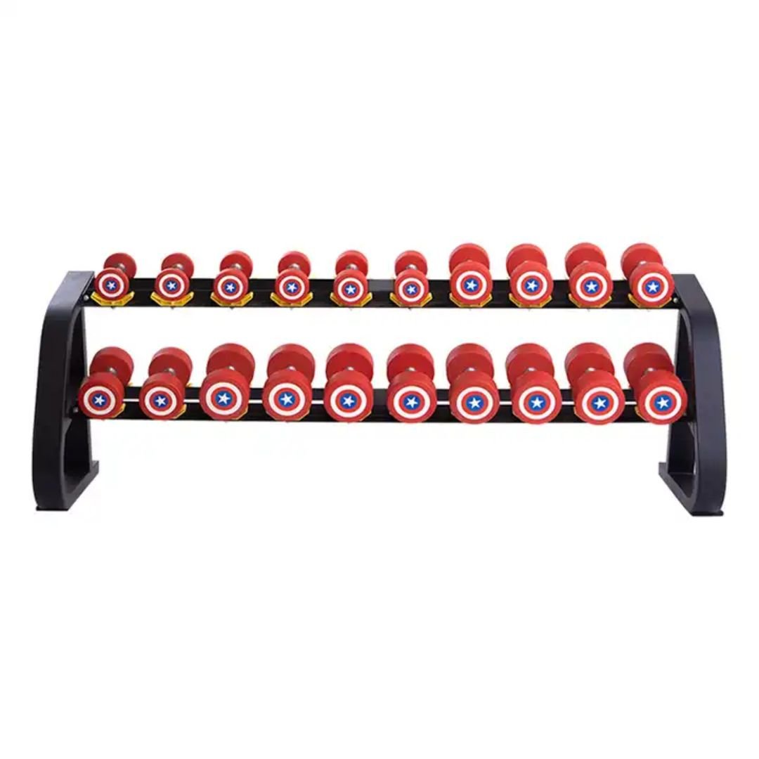 Captain America Round Dumbbells 10 to 50 LB Set - Jack Righteous