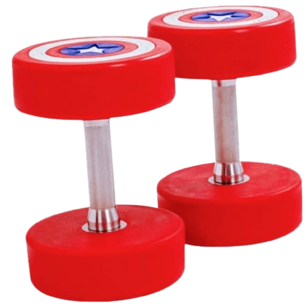 Captain America Round Dumbbells 10 to 50 LB Set - Jack Righteous