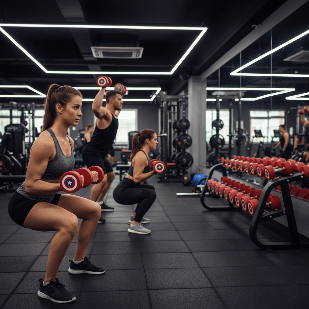 Captain America Round Dumbbells 10 to 50 LB Set - Jack Righteous