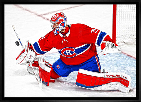 Carey Price Montreal Canadiens Framed 20x29 Blocker Save Canvas - Jack Righteous