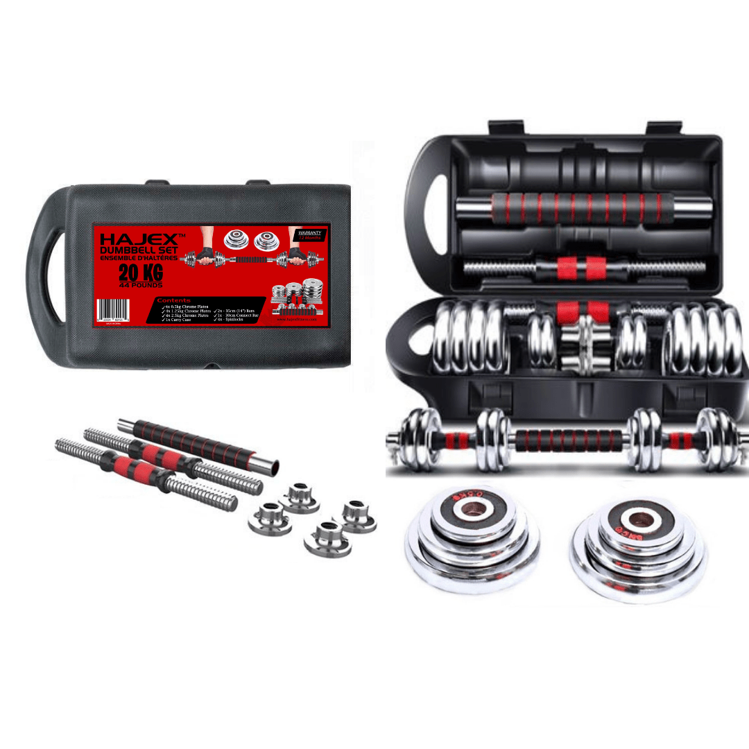 Cast Iron Adjustable Dumbbell Set with Barbell Bar Connector - Jack Righteous