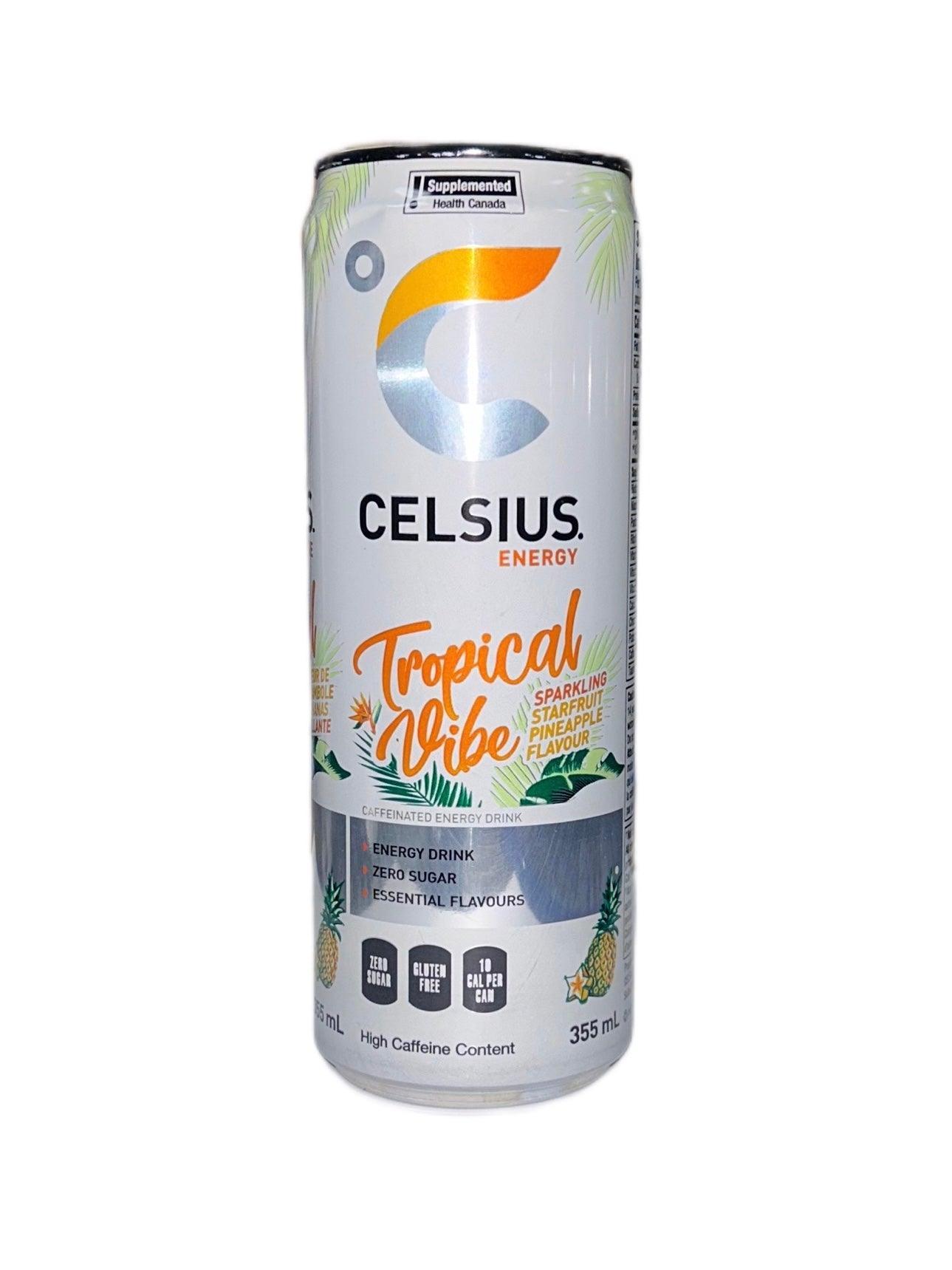Celsius Live Fit Energy Sparkling Water - Tropical Vibe 355ML - Canadian Edition - Jack Righteous