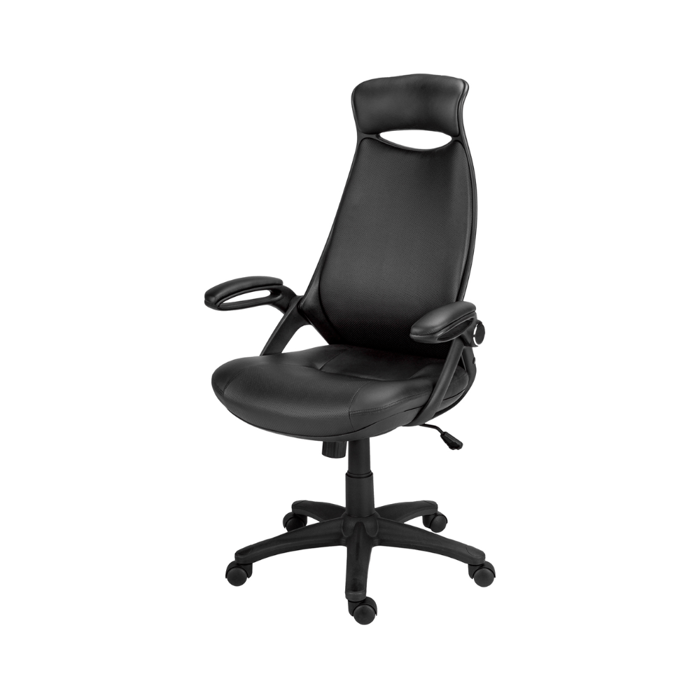 Chaise de bureau en simili - cuir noir - Monarch (I7276) - Jack Righteous