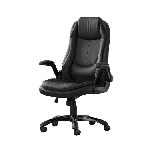 Chaise de bureau en simili - cuir noir - Monarch (I7277) - Jack Righteous