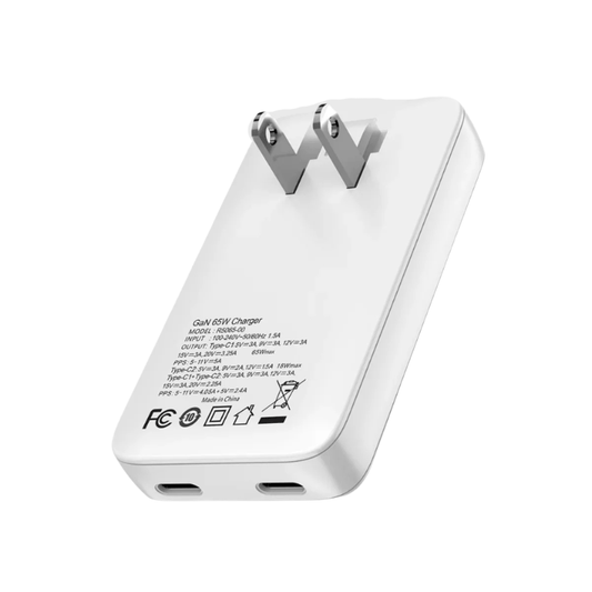 Chargeur mural Rockstone FlatCharge à double port USB C 65W - Jack Righteous