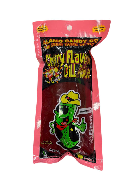 Cherry Flavored Dill Pickle By Alamo Candy