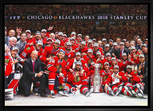 Chicago Blackhawks 20x29 Framed Canvas 2015 Stanley Cup - Jack Righteous