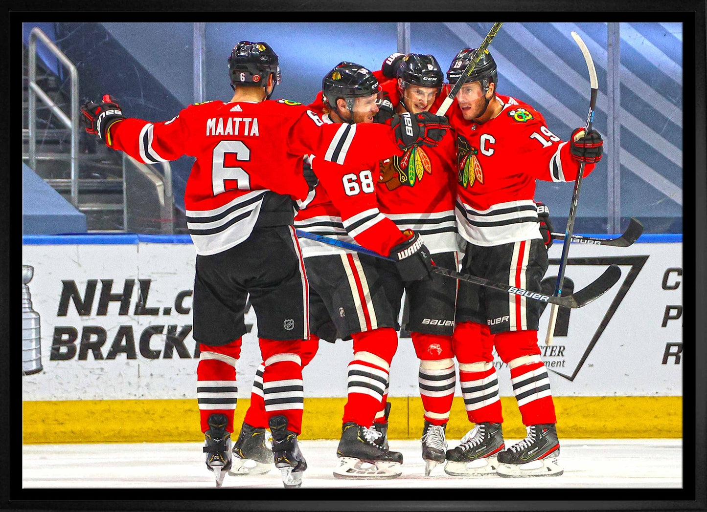 Chicago Blackhawks Framed 20x29 Goal Celebration Canvas - Jack Righteous