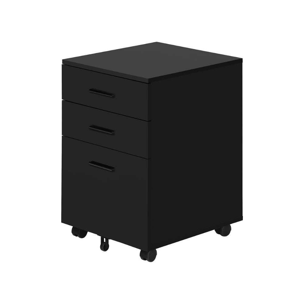 Classeur à 3 tiroirs noir sur roulettes - Monarch (I7781) - Jack Righteous