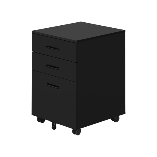Classeur à 3 tiroirs noir sur roulettes - Monarch (I7781) - Jack Righteous