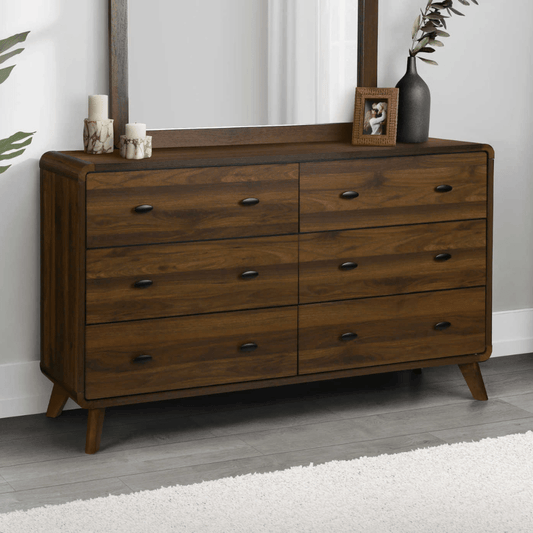 Commode 6 tiroirs en finition noyer - Monarch (I5231) - Jack Righteous