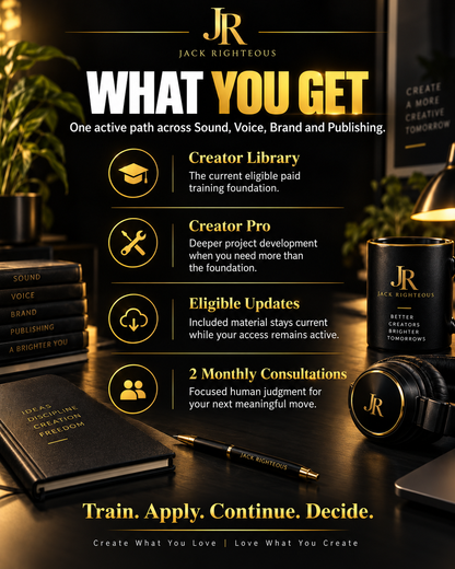 Complete Access benefits graphic showing Creator Library, Creator Pro, updates and two monthly consultations