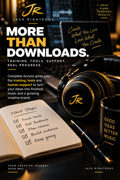 Complete Access graphic presenting creator support as more than downloads, with tools, guidance and consultations